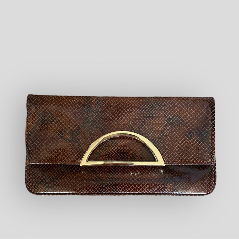 White House Black Market snakeskin clutch